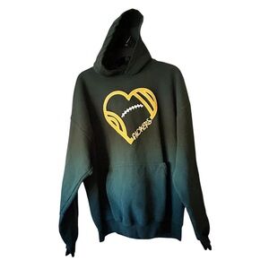 Gildan Green Bay Packers with Yellow Heart Football Hoodie